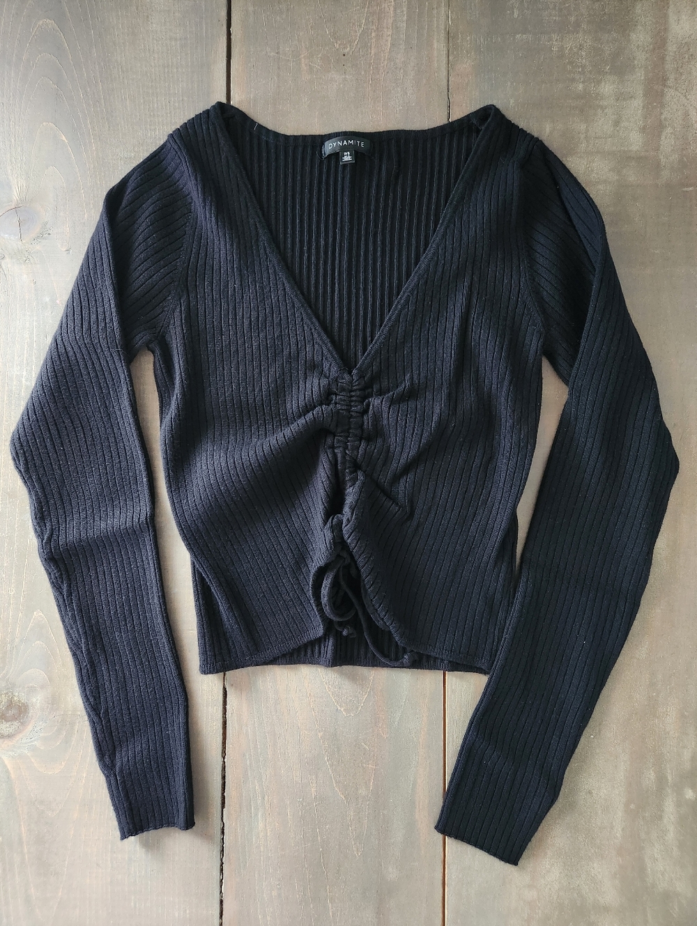Dynamite Ribbed Long Sleeve Top - Size Small